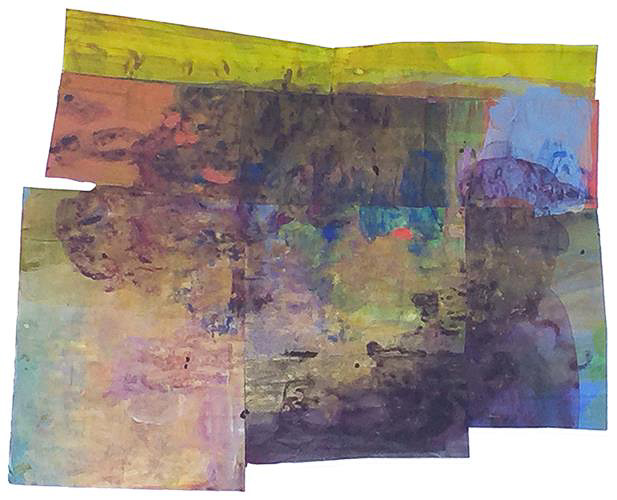 "Flag for Bascha’s New Land" Cicely Cottingham<br />2017<br />9x11" Acrylic on tracing velum