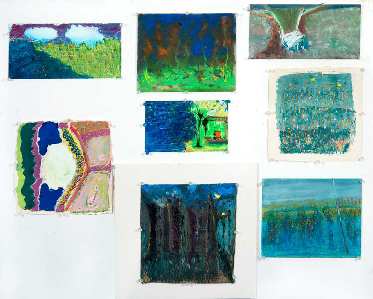‘FARM MEMORIES PANEL” 32” X 40” Assorted papers and mediums.