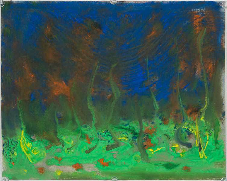 ‘FARM MEMORY 1 AT THE LAKE” 8 ½” X 10” Gouache on canson