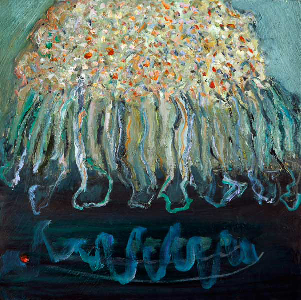 “JELLY FISH WIGGLES” 24” x 24” oil on linen canvas
