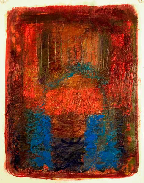 SINKING: BLOOD & WATER 30 ¼” x 22” encaustic on Arches