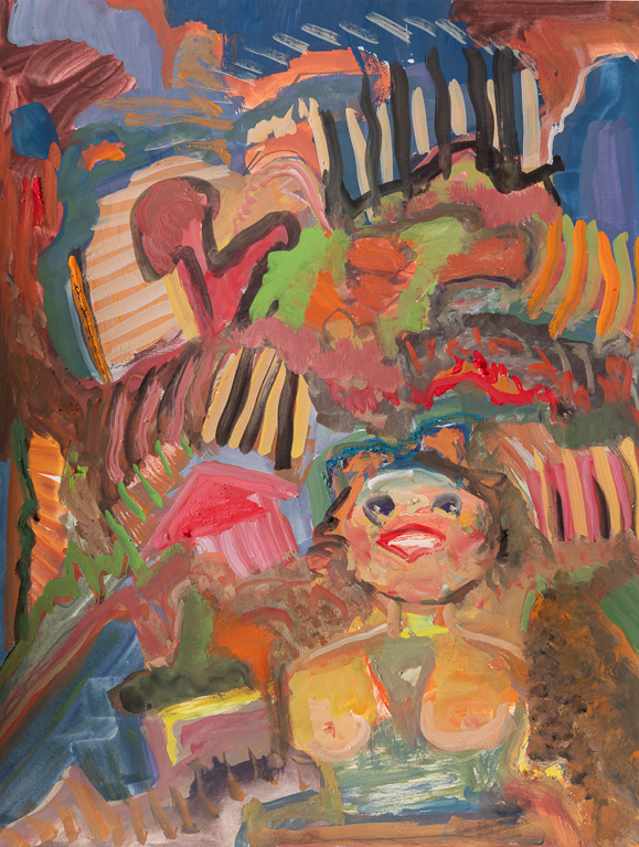 KEEP YOUR EYES ON A FUTURE!!<br />Carbon pencil, gouache on Arches paper <br />16 x 12 in.<br />Monday, July 31, 2023